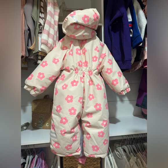 NWT Zara Neon Floral Flower Snowsuit Size 12-18M - Picture 2 of 4